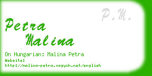 petra malina business card